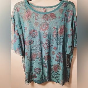 Lined Mesh Blouse with floral design